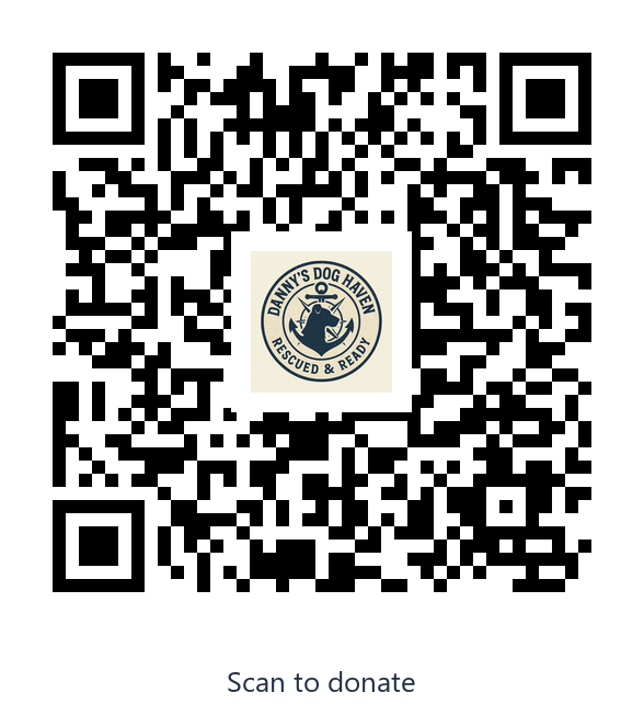 QR code to donate to Danny's Dog Haven online through Stripe